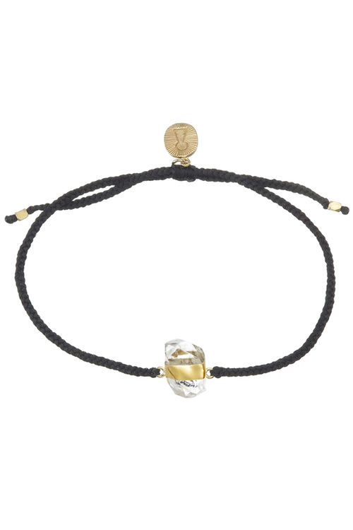 Quartz Crystal Bracelet - Black - Gold