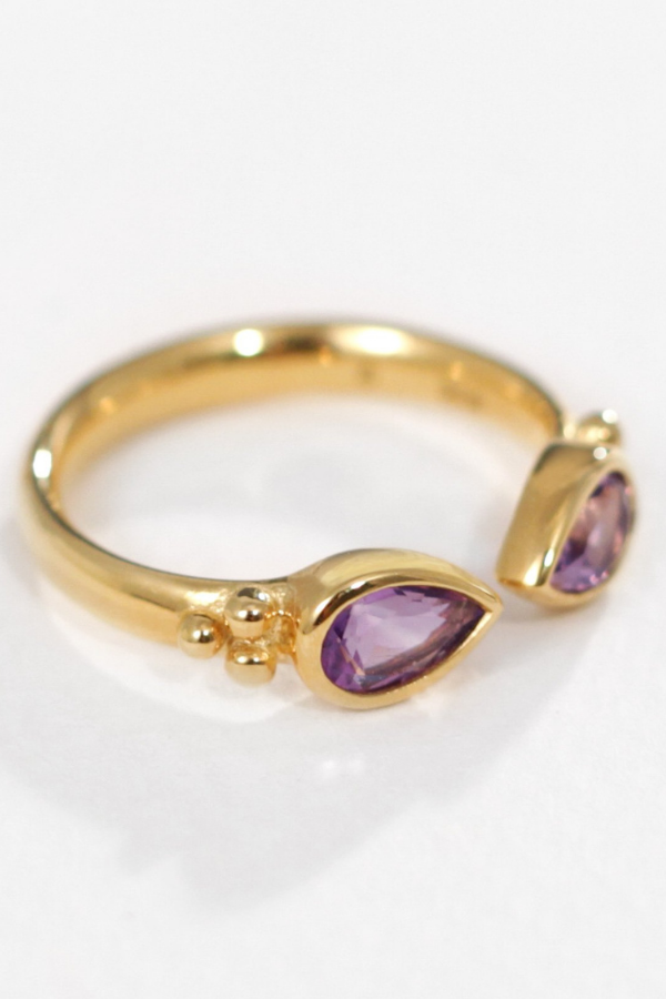 Temple Of The Sun | Sarra Ring Amethyst - Gold
