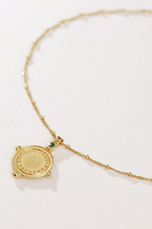 Sura Necklace - Emerald Gold