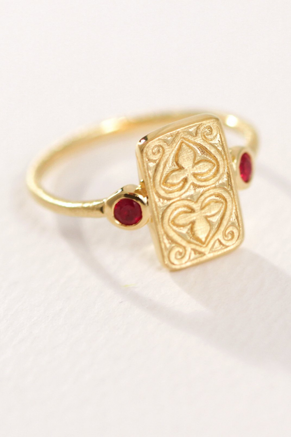 Temple Of The Sun | Ruby Seal Ring - Gold