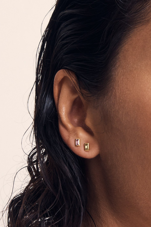 Leda Studs Peridot - Gold