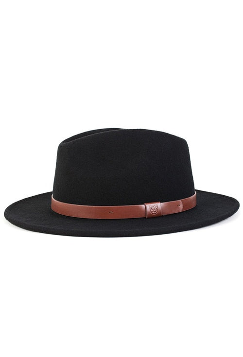 Brixton | Messer Fedora (Unisex) - Black/Tan Band