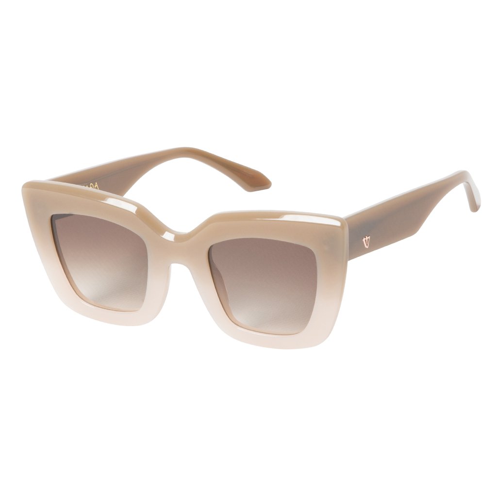 Valley Eyewear | Brigada | Sunglasses - Toffee Fade to Ivory / Brown Gradient Lens