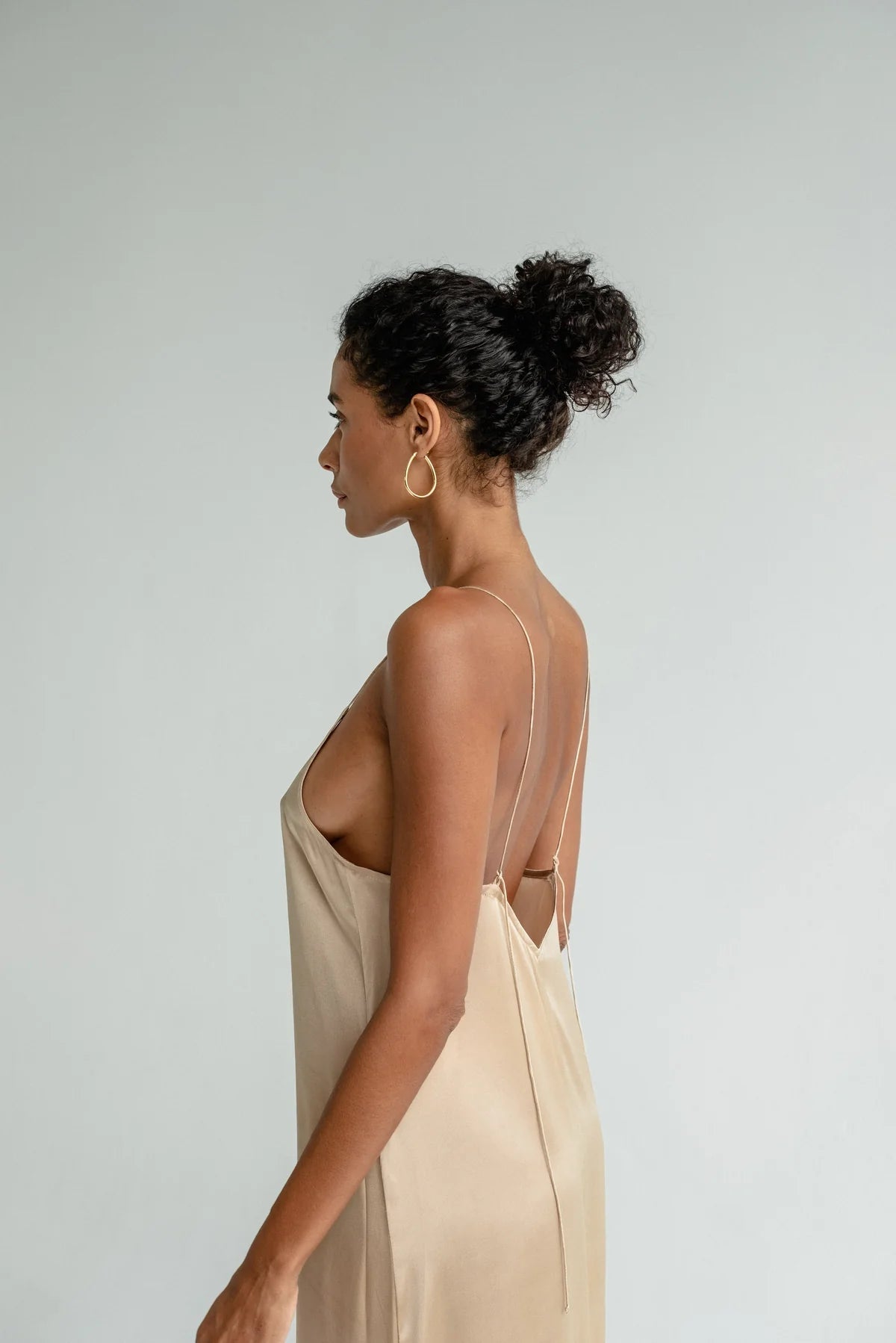 Signature Silk Slip Dress - Nude