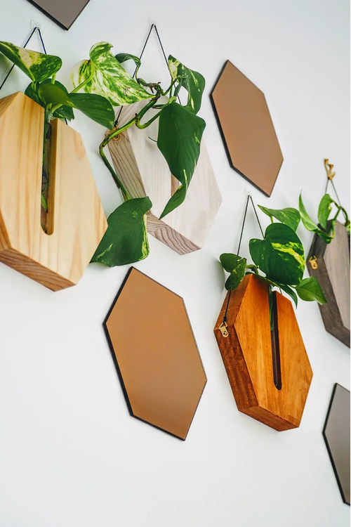 Fab Signature | Honey Comb Wall Planter - Grey