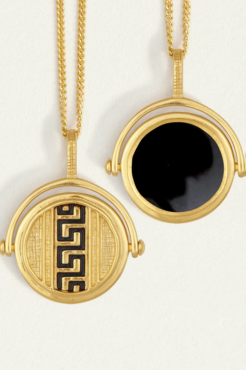Temple Of The Sun | Meander Spinner Necklace - Gold