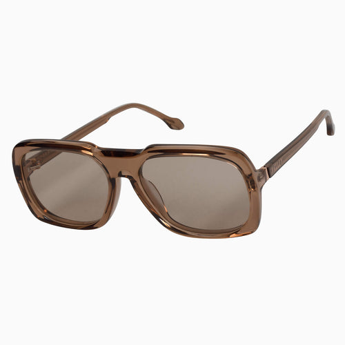 Valley Eyewear | Memoir | Sunglasses - Transparent Mocha w. Rose Gold Metal Trim / Light Brown Lens