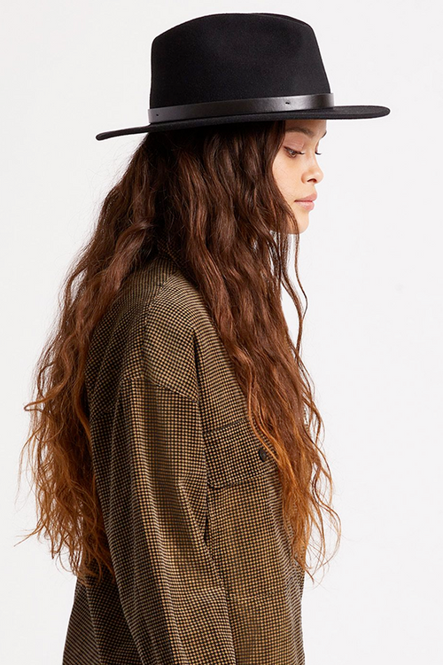 Brixton | Messer Fedora (Unisex) - Black/Black Band