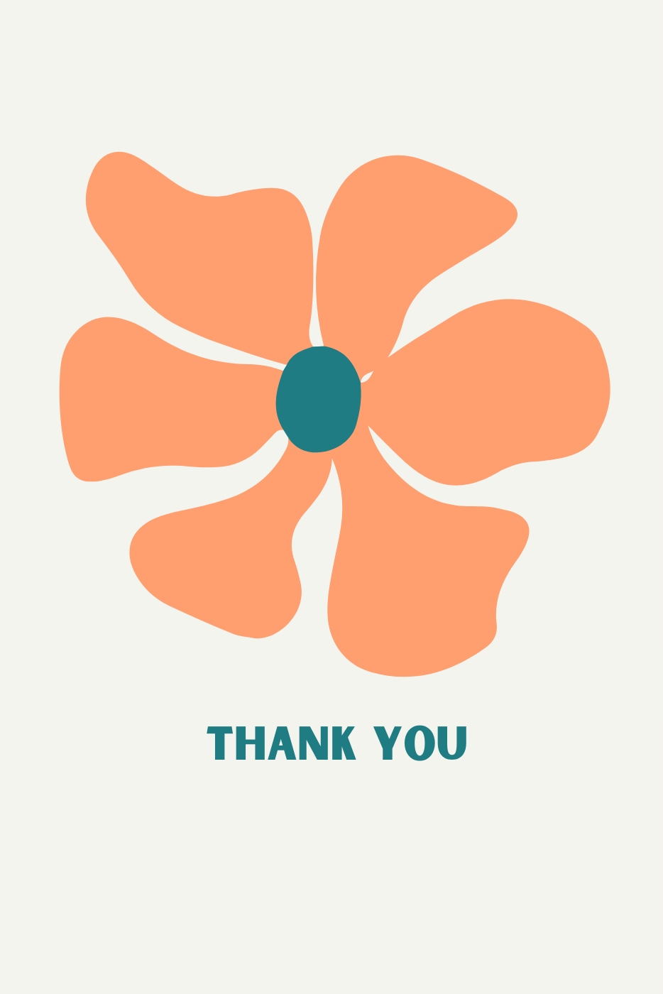 Pansy Thank You Card - Blank