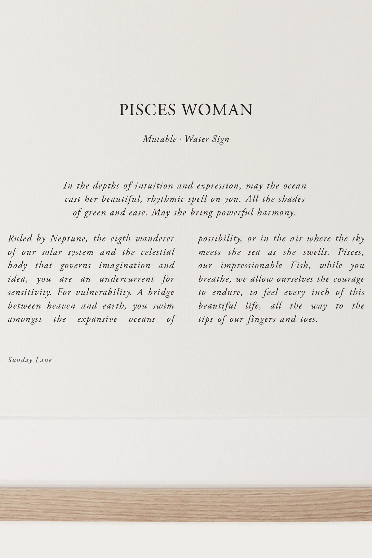 Sunday Lane | Pisces 5