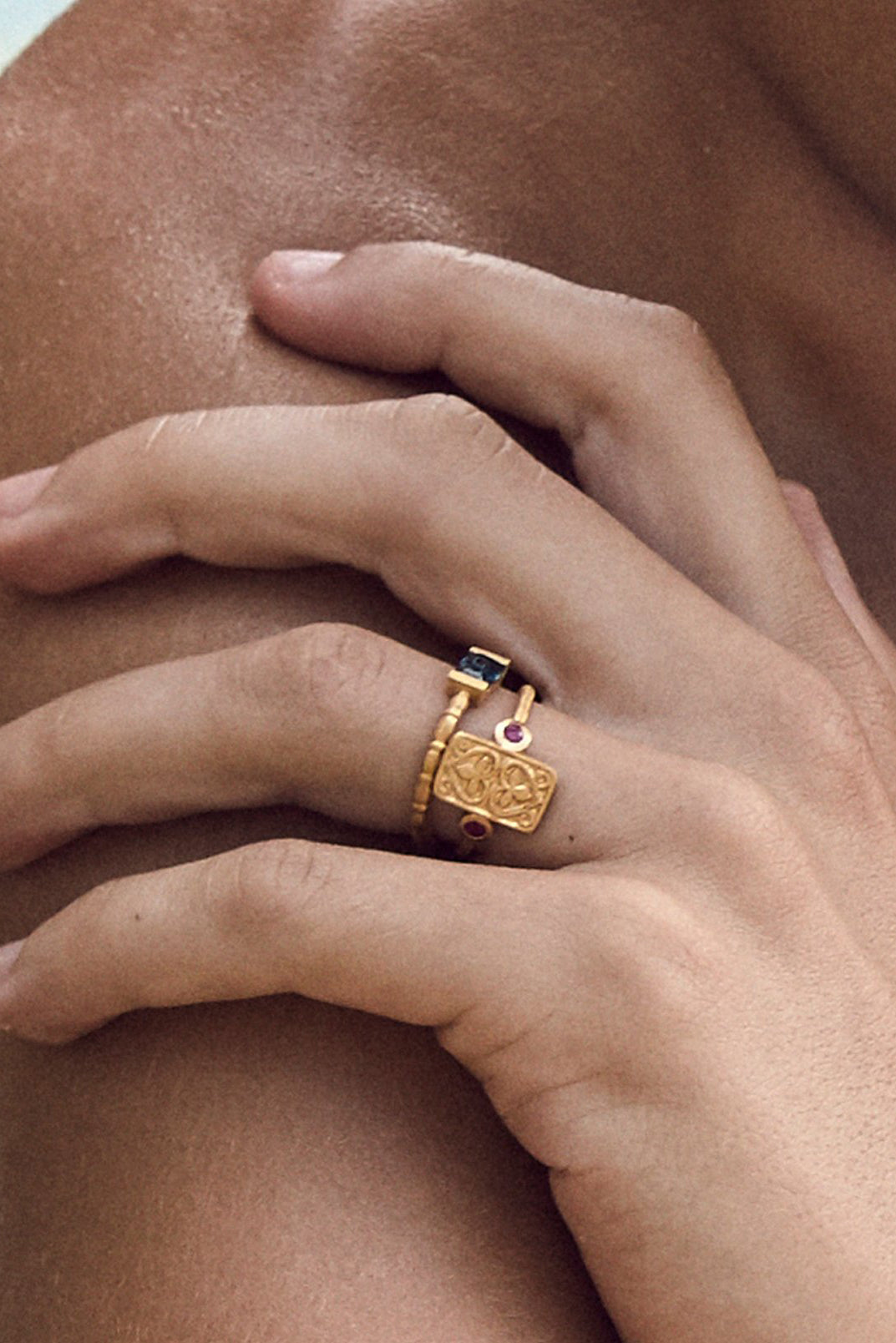 Ruby Seal Ring - Gold