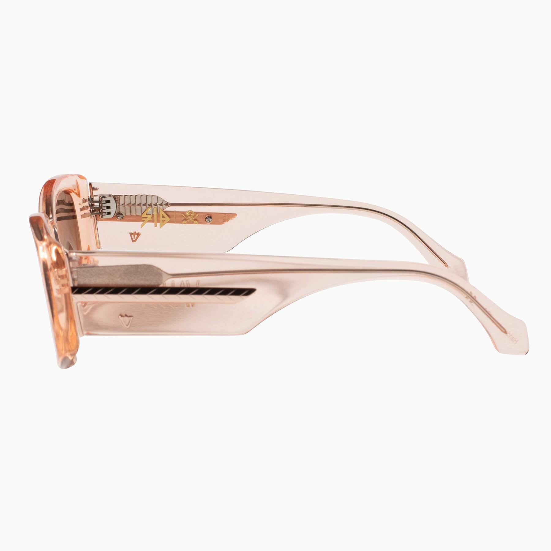 Sid | Sunglasses - Crystal Pink w. Rose Gold Metal Trim / Brown Gradient