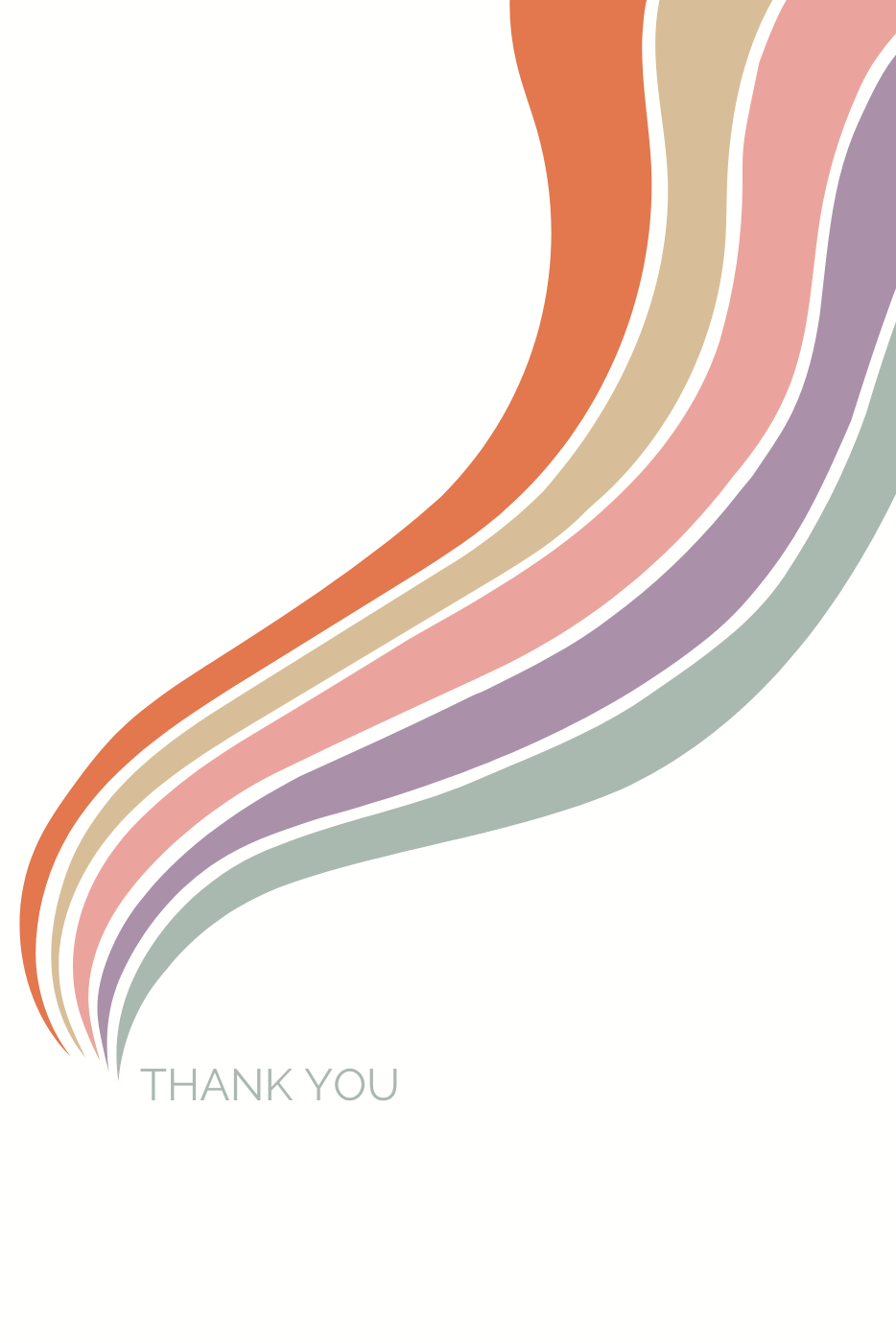 Thank You Rainbow Greeting Card - Blank