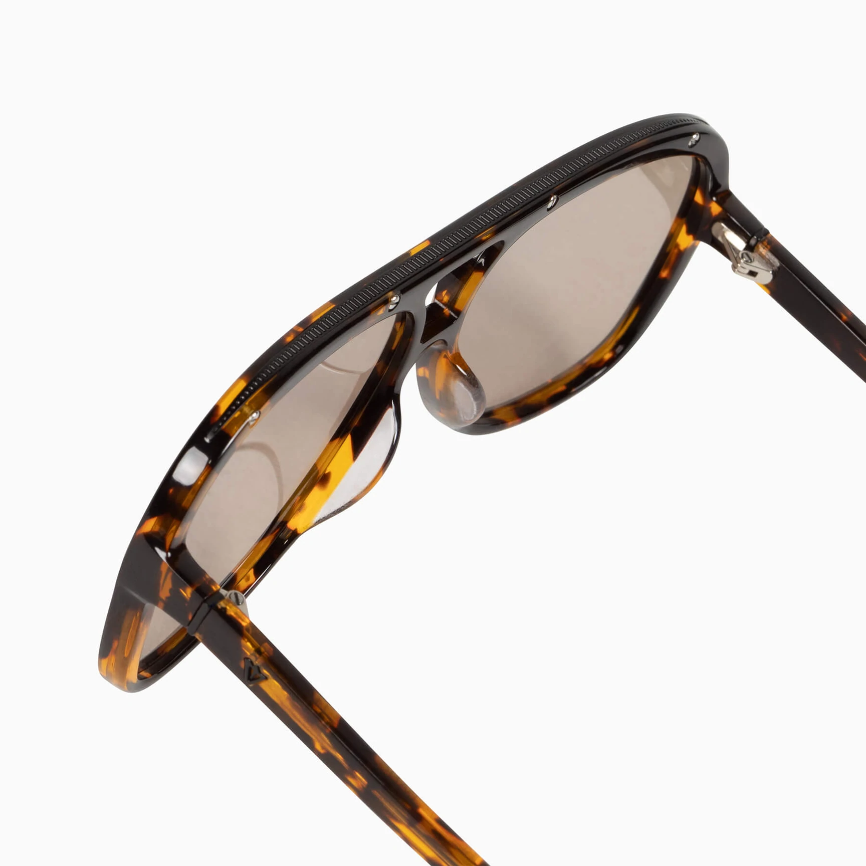 Bang Sunglasses Dark Tortoise w. Matte Black Metal Trim Light Brown Lens