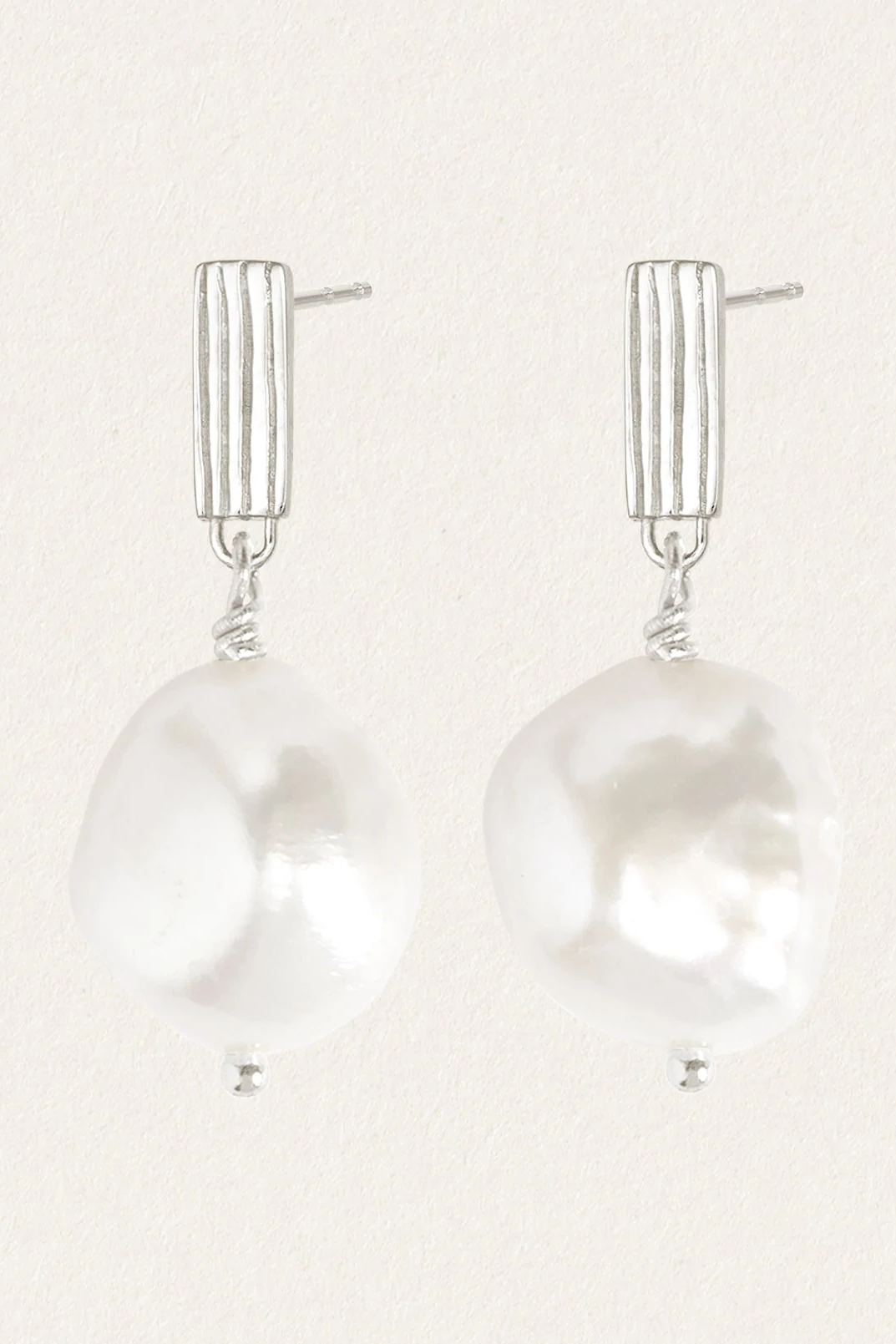 Baroque Pearl Earrings - Silver