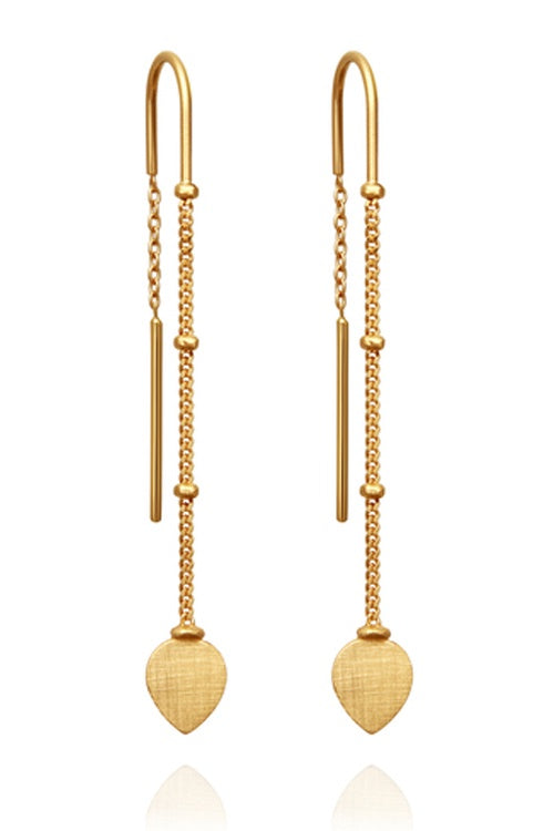 Hanging Lotus Earrings - Gold