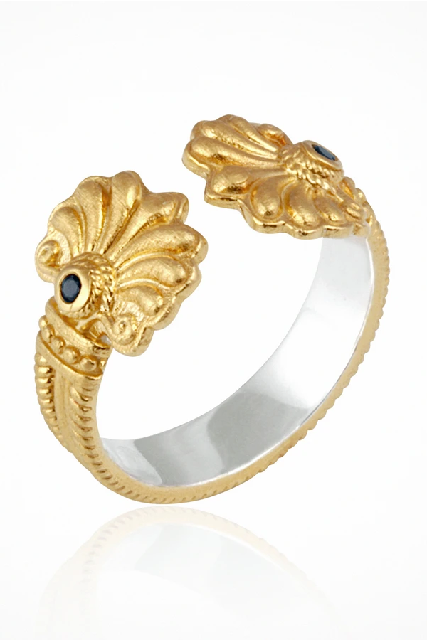 Temple of The Sun | Isabel Ring Black Sapphire - Gold