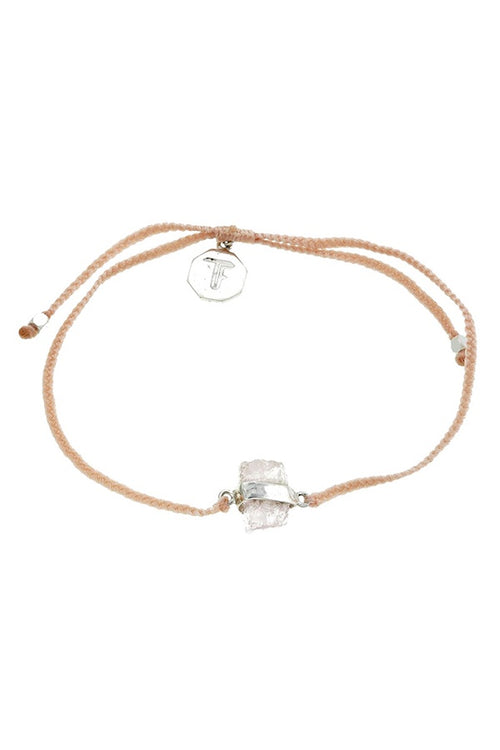 Morganite Crystal Bracelet - Pale Pink - Silver