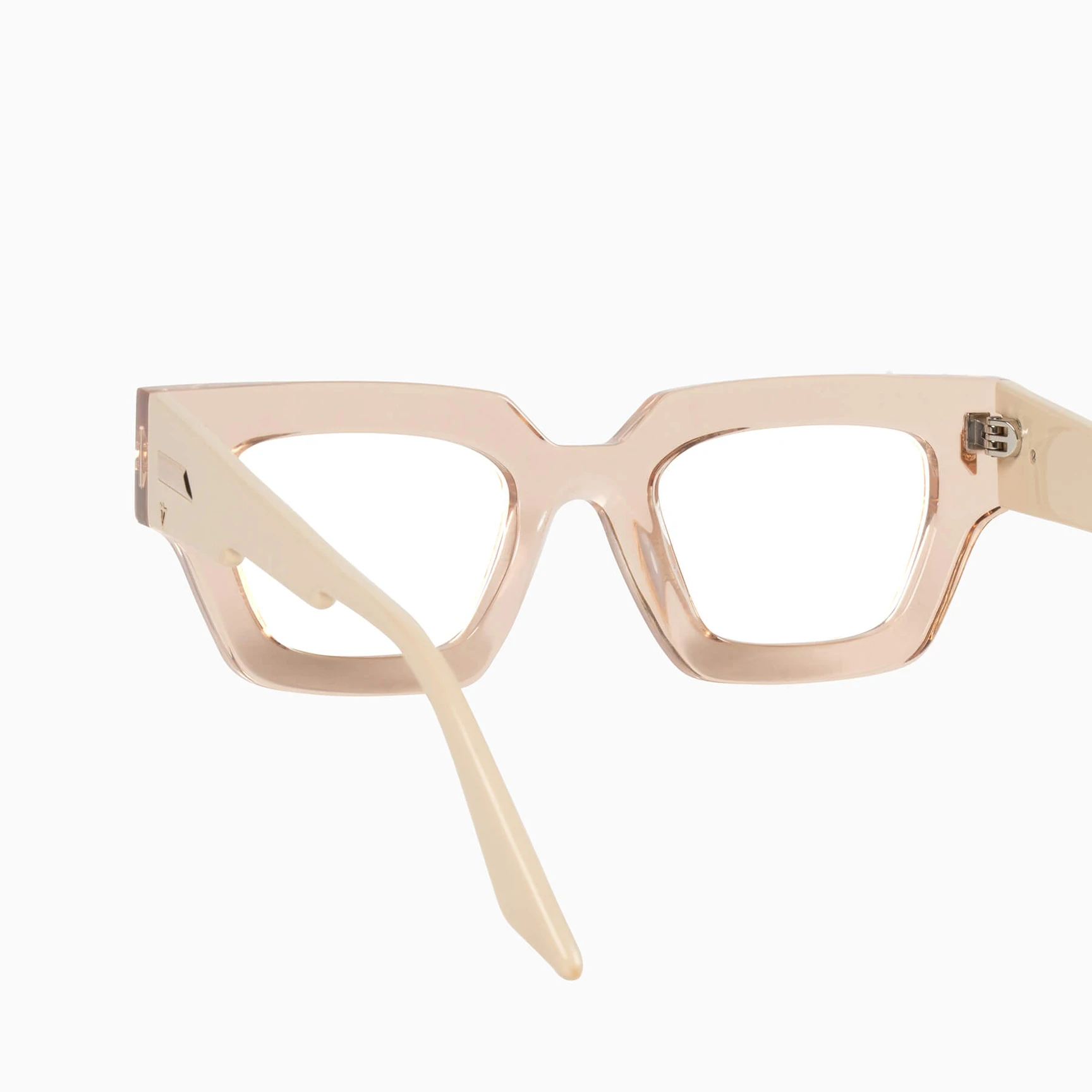 Valley Eyewear | Ghost | Optics - Transparent Sand Almond Temples w. Gold Metal Trim / Clear Lens