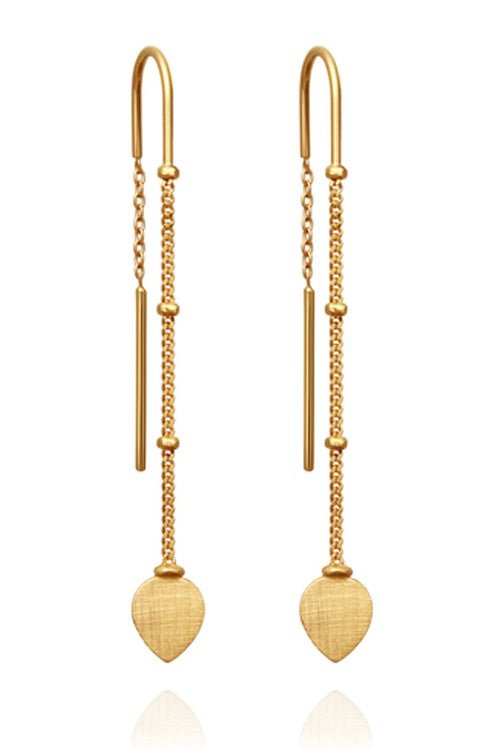 Hanging Lotus Earrings - Gold - Earrings - Temple Of The Sun - Women's fashion at The Freedom State