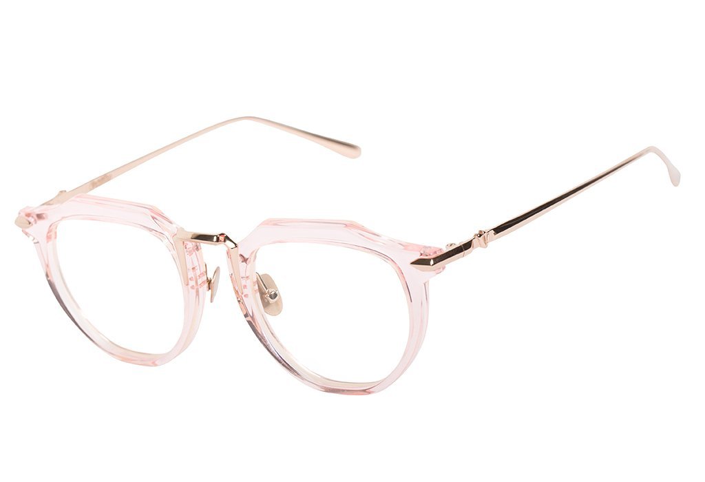 Valley Eyewear | Le Chateau | Optics - Crystal Pink w. Rose Gold Titanium Trim / Clear Lens