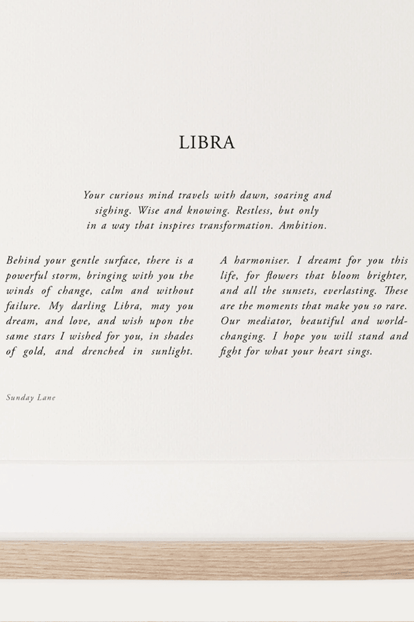 Libra 4 - Wall Art - Sunday Lane - Women's fashion at The Freedom State
