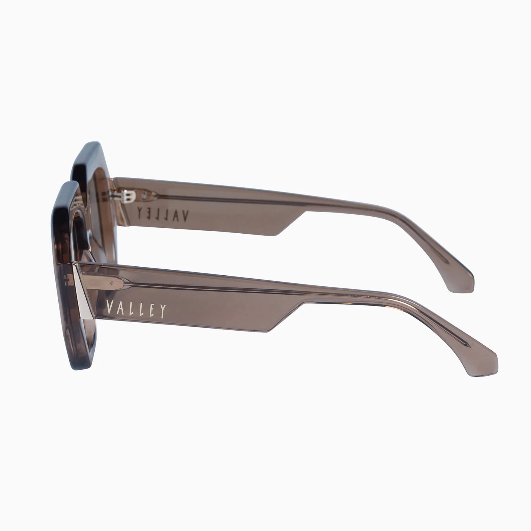 Monolith | Sunglasses - Transparent Mocha w. Gold Metal Trim / Light Brown Lens