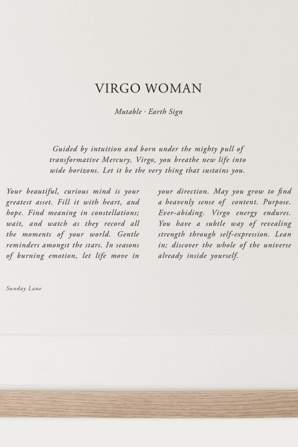 Virgo 5 - Wall Art - Sunday Lane - Women's fashion at The Freedom State