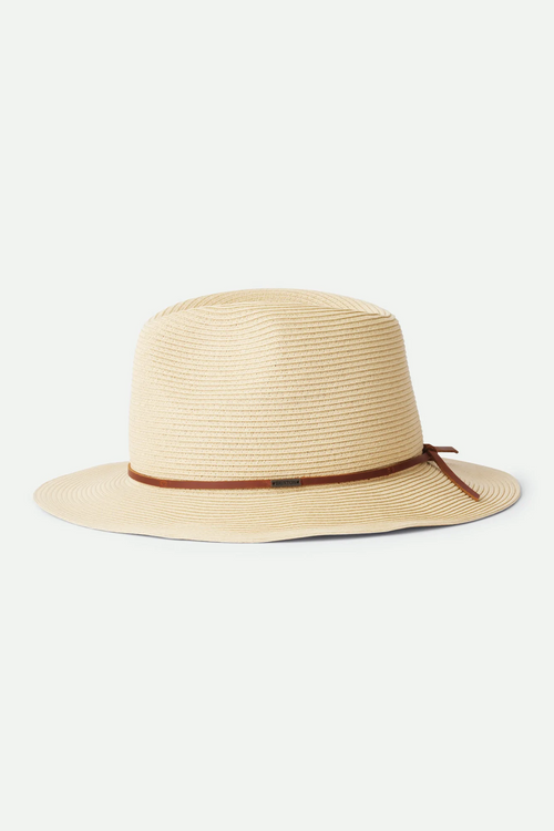 Brixton | Wesley Straw Packable Fedora - Tan