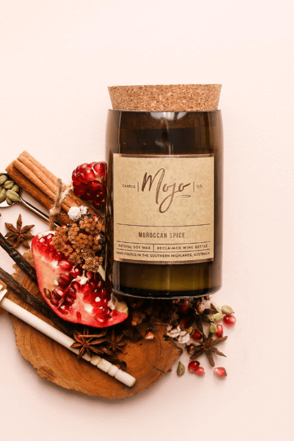 Wine Bottle Candle - Moroccan Spice - Candles - Mojo Candle Co. - Women's fashion at The Freedom State