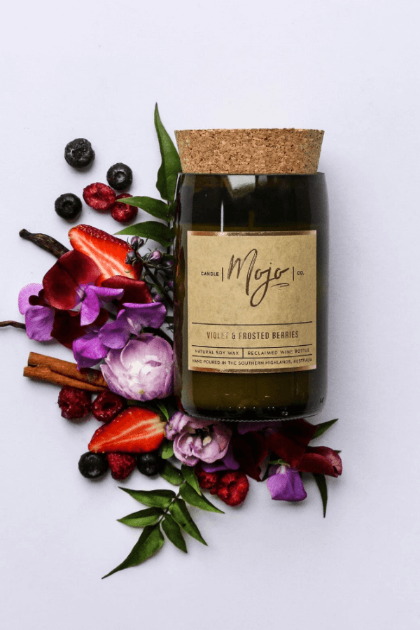 Wine Bottle Candle - Violet & Frosted Berries - Candles - Mojo Candle Co. - Women's fashion at The Freedom State